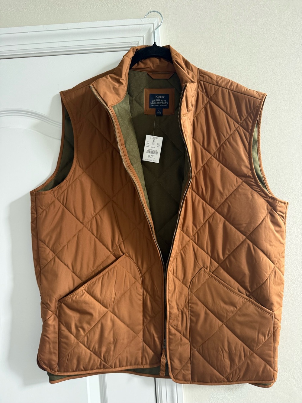 J. Crew Quilted Rust-Brown Men's Vest - Picture 5 of 5
